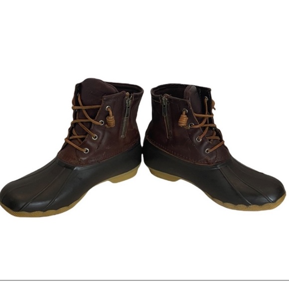Sperry slip on waterproof rubber & leather boot thinsulate brown blue size 7 1/2 - Picture 7 of 13